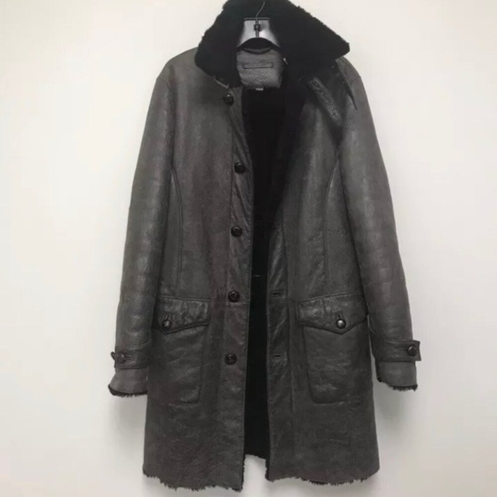 John Varvatos Shearling Leather Jacket - Size 38 (EU 48)